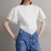 Filippa K Short Sleeve Embroidery - Bluse - White -[Merkevare] Salg 46d5d090e9f6473faa74f6e083ce35c7
