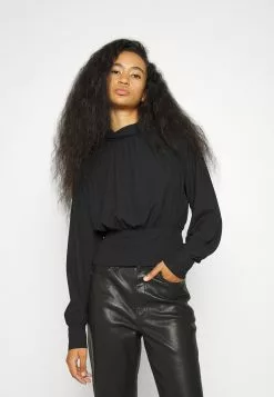 Filippa K Mock Neck Blouse - Bluse - Black -[Merkevare] Salg 527c7cb9f41943fa8ca69173665bad50