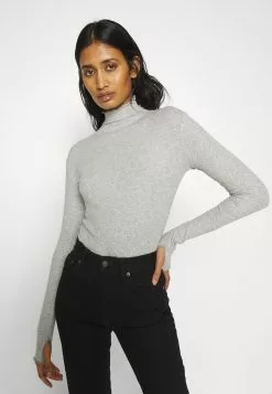 Filippa K Mock Neck - Topper Langermet - Light Grey Melange -[Merkevare] Salg 52e86d9df34a418eb3b92f5cee70702d