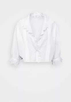 Filippa K Cropped Embroidery Blouse - Bluse - White -[Merkevare] Salg d3fd13732b334752995ba777c39438fa