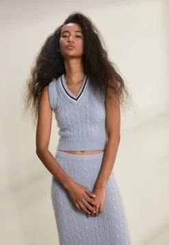 Filippa K Vest - Strikkegenser - Ice Blue