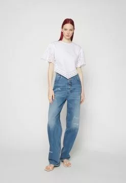 Filippa K Short Sleeve Embroidery - Bluse - White -[Merkevare] Salg f5dd2b3ac1ea405f996c1d268c21919f
